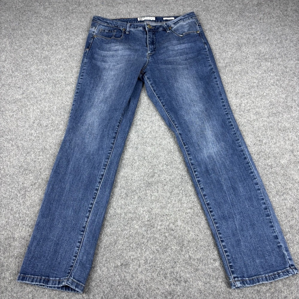 Anne Klein Girlfriend Jeans Women's Size 10 Straight Leg Medium Wash Blue Denim